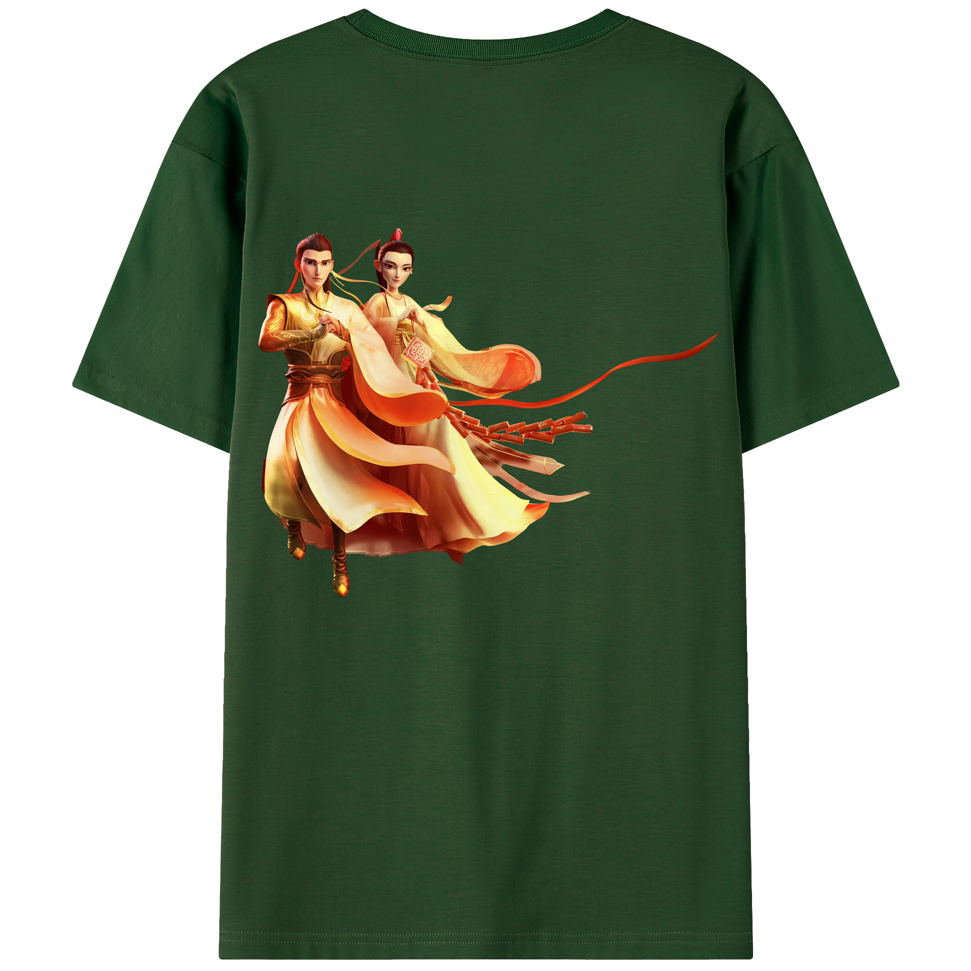 （画像用） Ne Zha 2 ナタ 魔童の大暴れ 綿100％半袖Tシャツ（背面プリント）